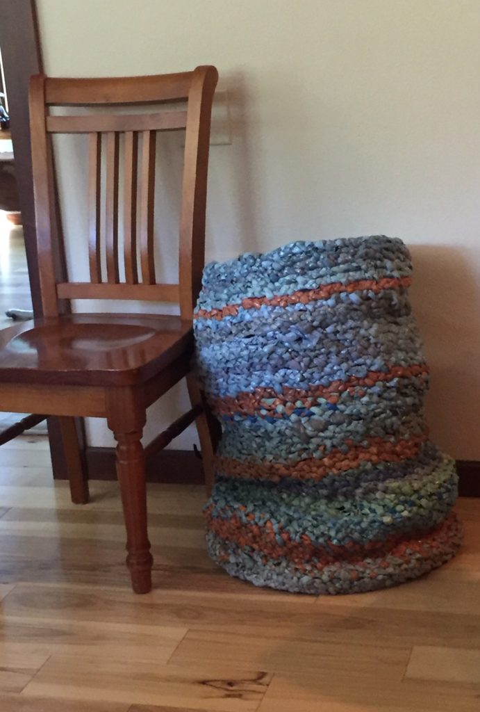 Braided laundry basket